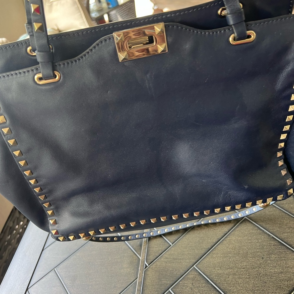 Valentino Women's Blue Studded Bag - Picture 4 of 12